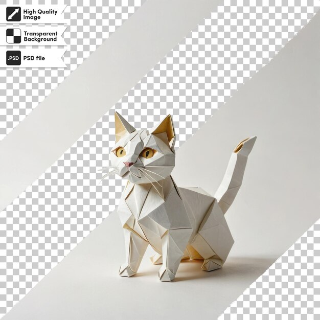 PSD psd kot origami na przezroczystym tle z edytowalną warstwą maski