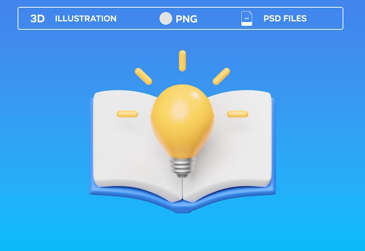 PSD psd książka pomysł 3d ilustracja