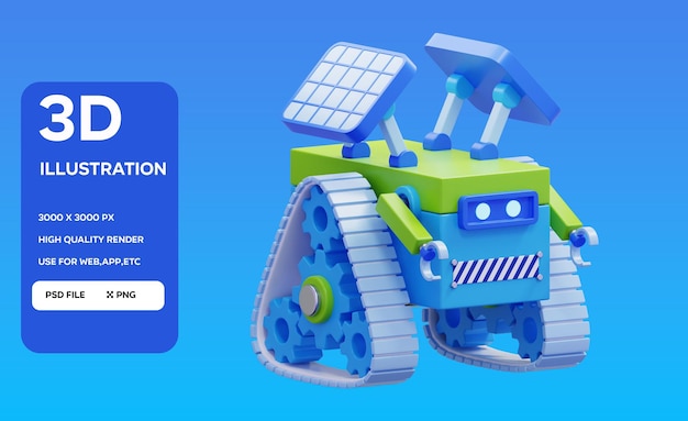 PSD księżycowy robot 3D Ilustracja