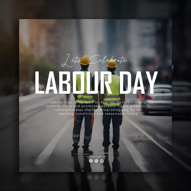 PSD psd labor day greeting card design