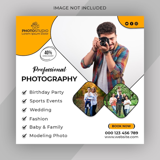 PSD psd landing page photography workshop template