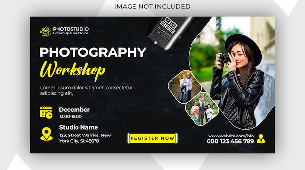 PSD psd landing page photography workshop template
