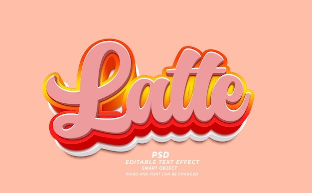 PSD psd latte bewerkbare tekst-effect photoshop sjabloon