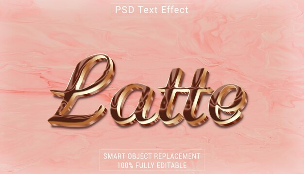 PSD psd latte logo text style effect