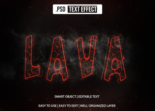 PSD lava tekst stijl effect