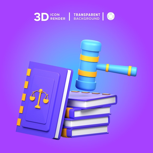 PSD psd law book 3d illustration