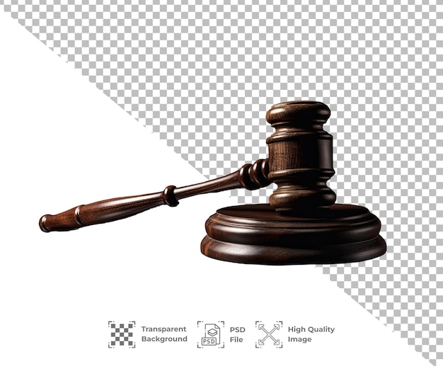 PSD psd law hammer isolated on transparent background