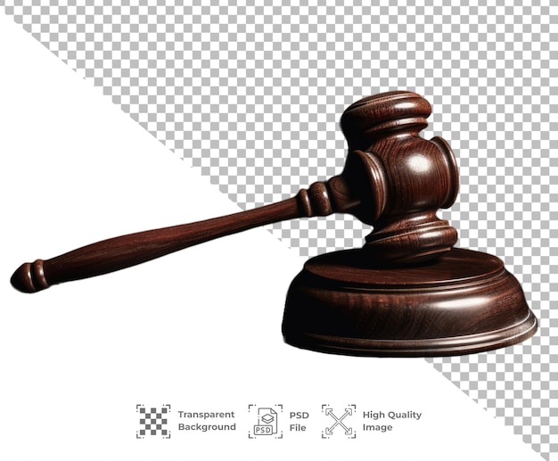 Psd law hammer isolated on transparent background