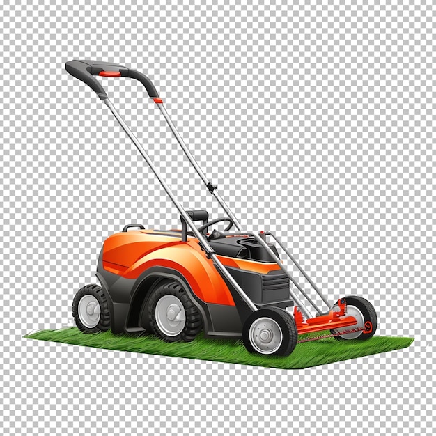 Psd lawn mower isolated on a transparent background