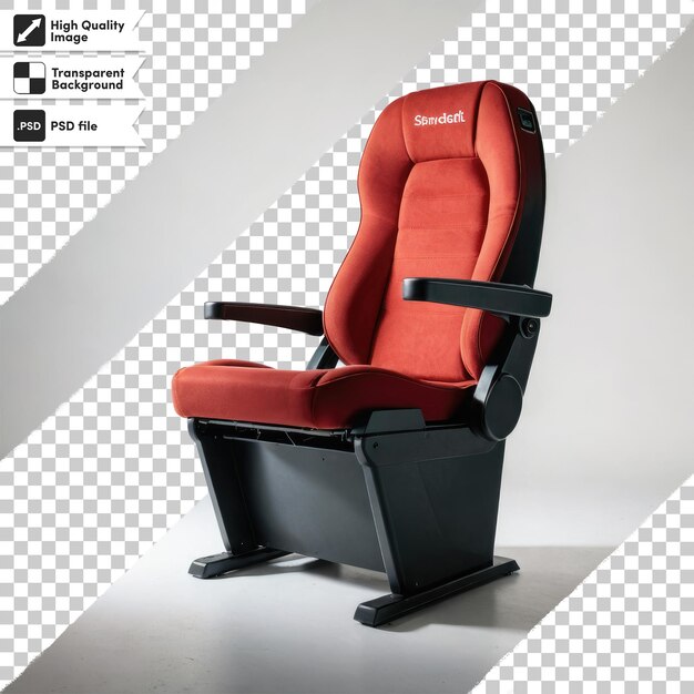 Psd leather office chair on transparent background with editable mask layer