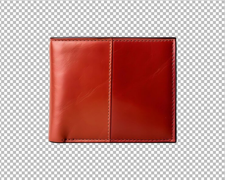 PSD psd leather purse isolated on transparent background