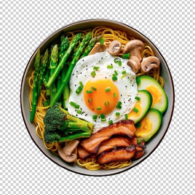 Psd lekker dieetsalade met eieren en groenten op een doorzichtige achtergrond