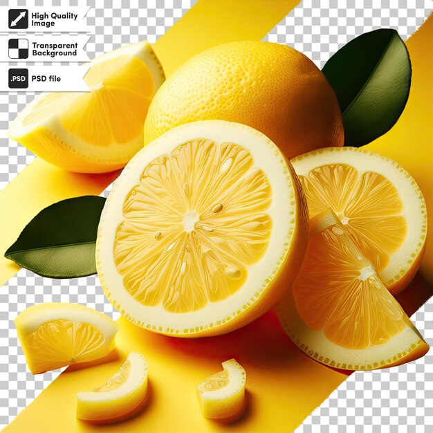 Psd lemon on transparent background