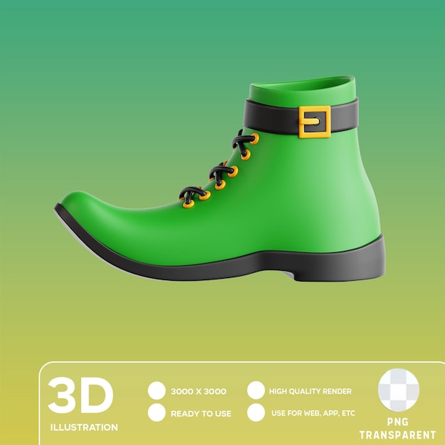 PSD psd leprechaun shoes 3d illustration