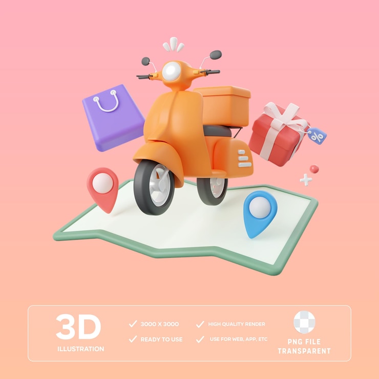 PSD psd-leveringsdienst 3d-illustratie