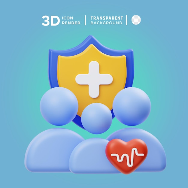 PSD psd life insurance 3d illustration