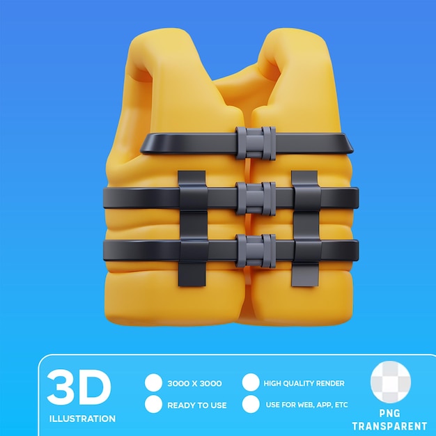 Psd life vest 3d-illustratie