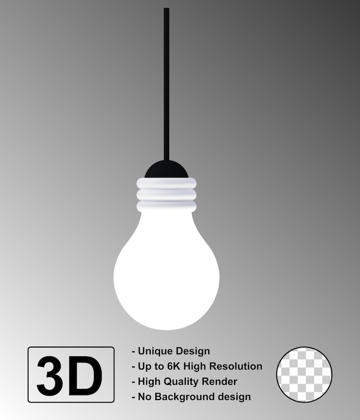 PSD psd light bulb iu icon 3d isolated