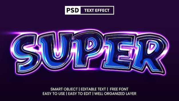 PSD lighting editable text effect