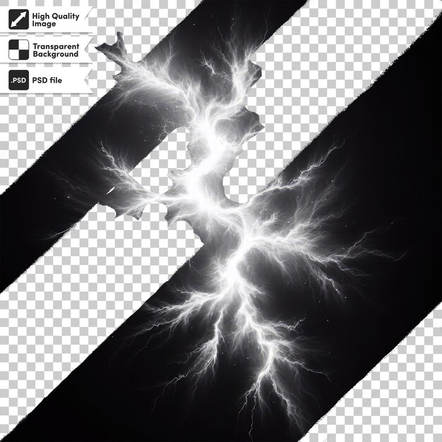 PSD psd lightning in the dark on transparent background