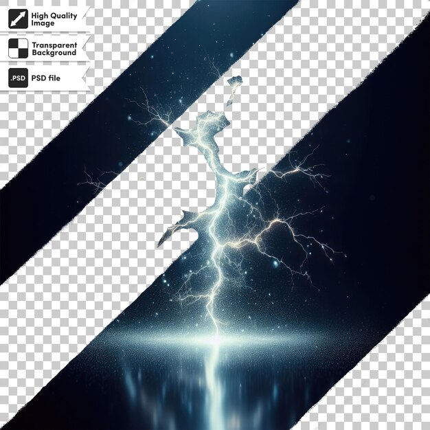 PSD psd lightning in the dark on transparent background