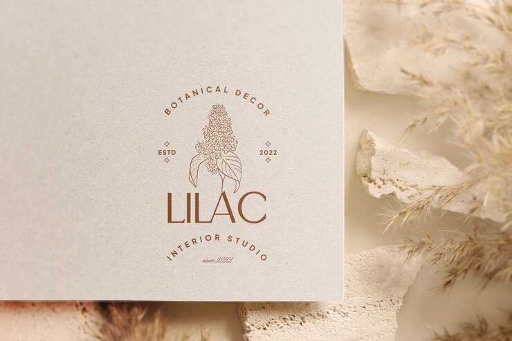 PSD Lilac Logo Mockup Design