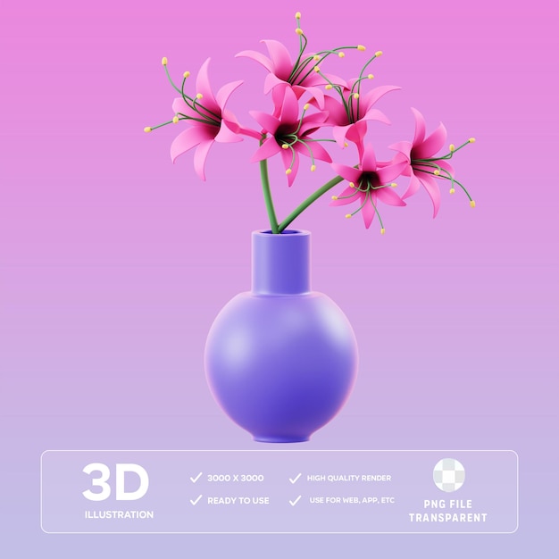 PSD 莉莉 3D 插圖