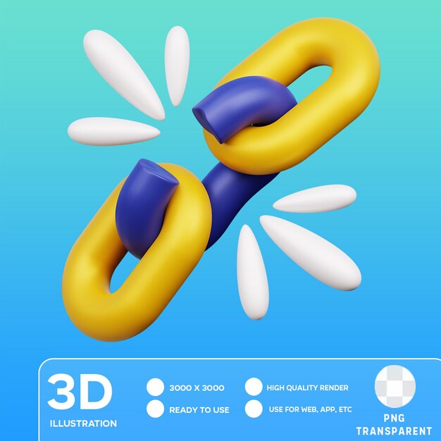 PSD psd link error 3d illustration