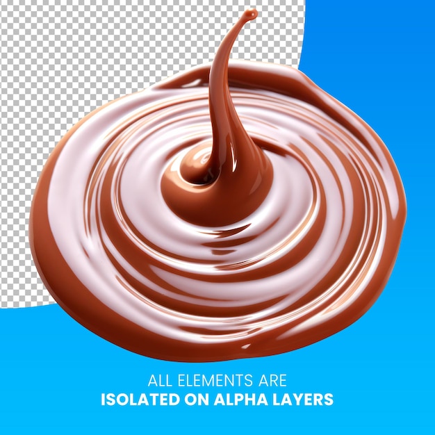 Psd liquid chocolate tornado separated from background png