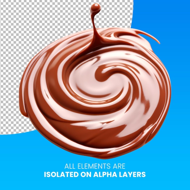 PSD Liquid chocolate tornado separated from background png