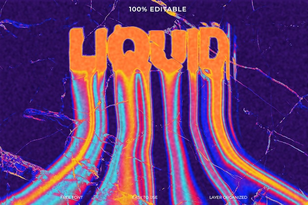 PSD Liquid Text Effect