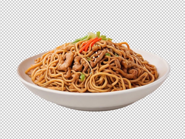 Psd di un lo mein su uno sfondo trasparente