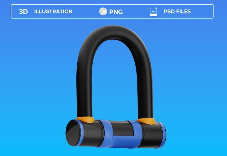 PSD иллюстрация psd lock 3d