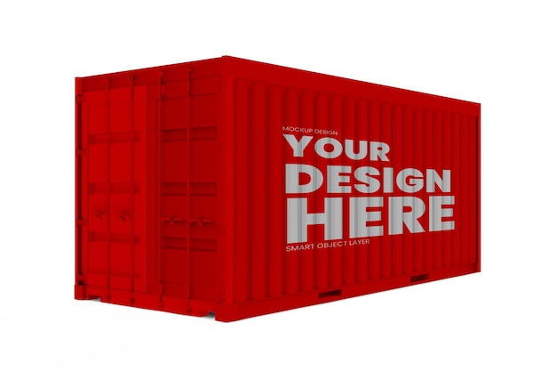 PSD psd logistic shipment large cargo delivery metal container mockup