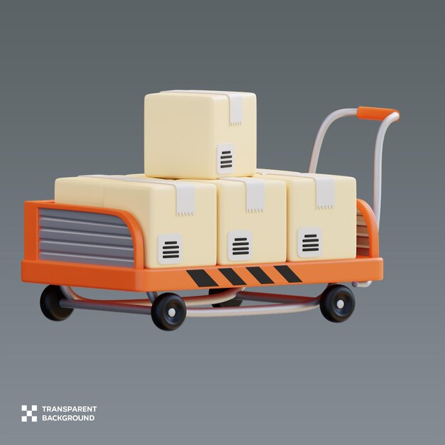 PSD logistyczny dolly 3D Ilustracja