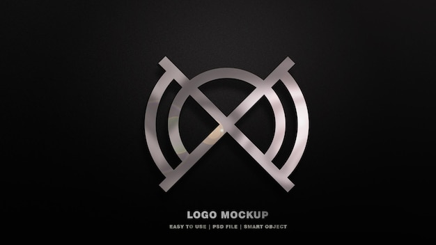 PSD psd logo mockup on black background