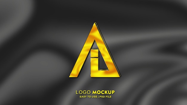 Psd logo mockup on gray background