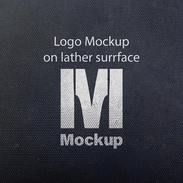 psd logo mockup on lather surface design template