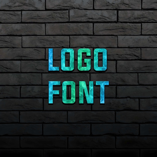 Premium PSD | Psd logo mockup on panel wall