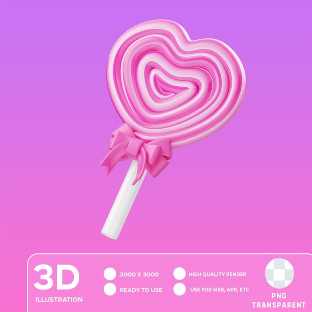 PSD psd lollipop 3d 일러스트레이션