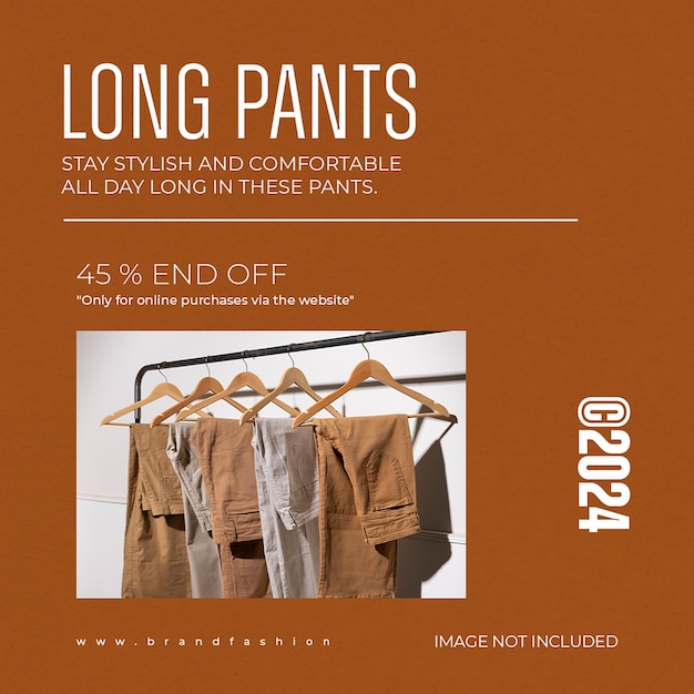 PSD psd long pants fashion design for social media and instagram post template