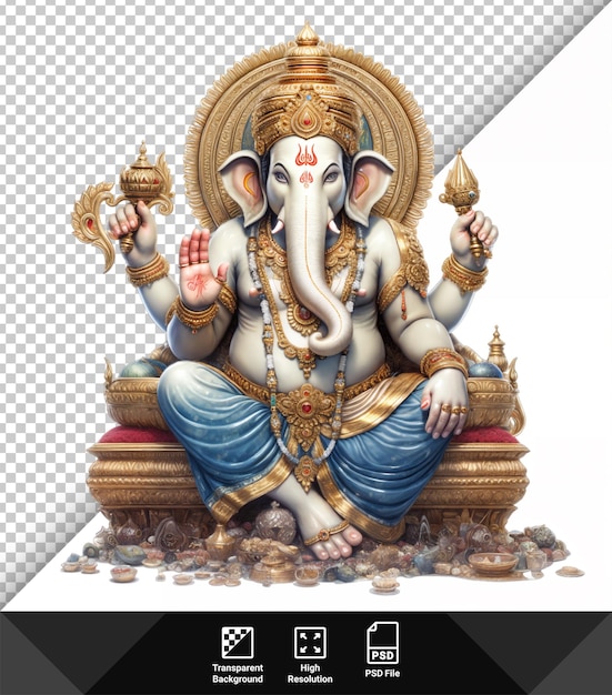 PSD psd lord ganesha on transparent background