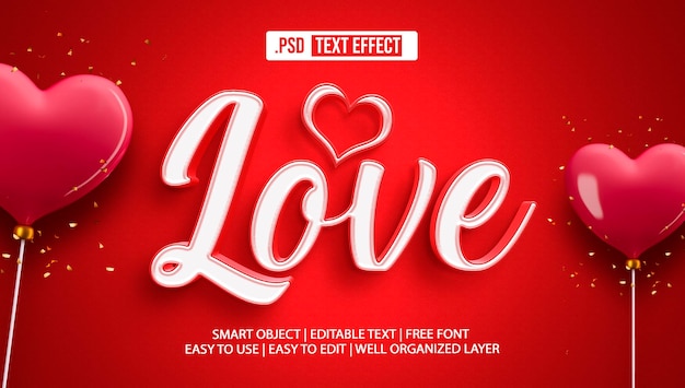 PSD psd love editable 3d efekt tekstowy