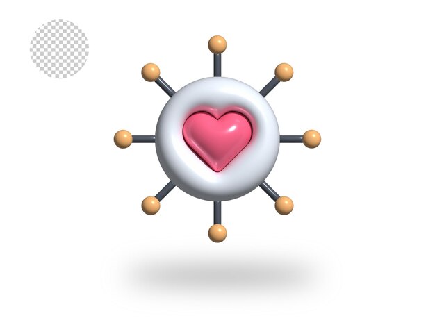 PSD Love Network transparent comic bubble icon 3d render illustration