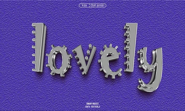 Psd lovely 3d editable text effect