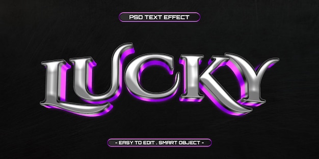 PSD psd lucky 3d editable text effect