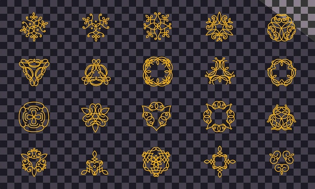 psd luxury decorative collection design on transparent background