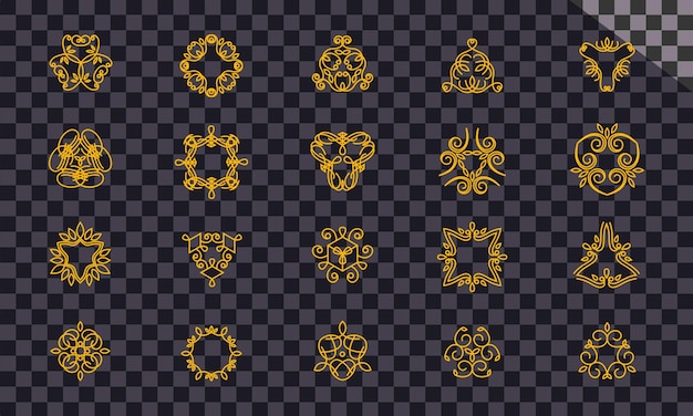psd luxury decorative collection design on transparent background