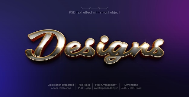 PSD luxury designs with 3D text effect