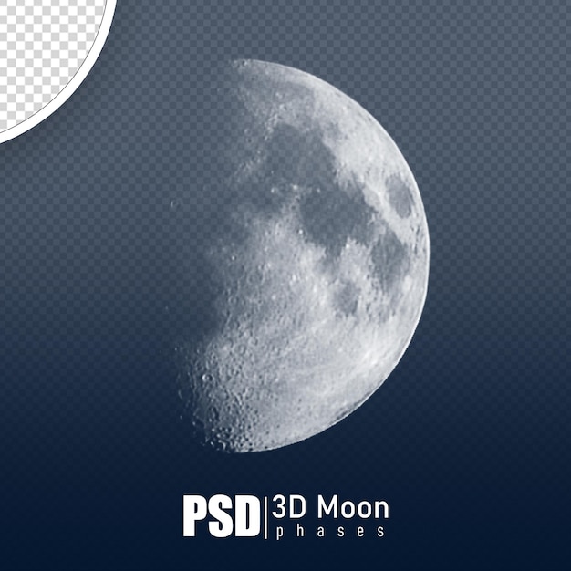 PSD maanstanden 3d renderen realistisch zonder achtergrond